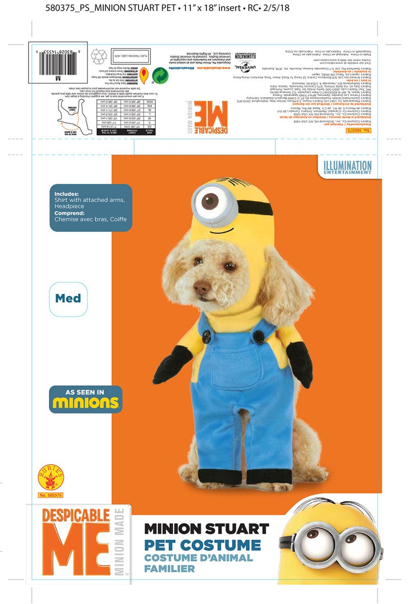 Rubies Despicable Me: Minion Stuart Pet Costume for For Dogs or Cats by Rubies, XL - Image 2